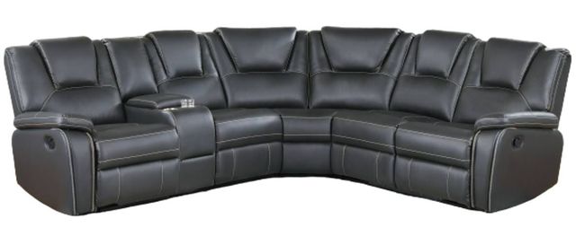 Milton Greens Stars 7-Piece Gray Leather Modular Manual Recliner Sectional-0