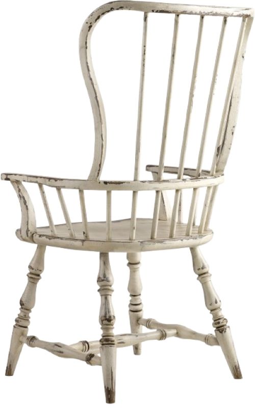 Hooker® Furniture Sanctuary Vintage Chalky White Spindle Back Arm Chair-2