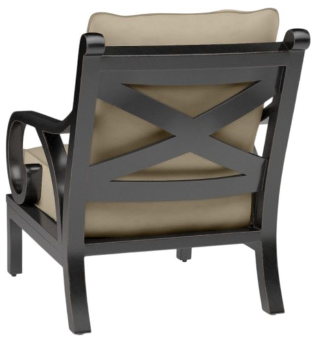 Sunset West Monterey Old World Copper Aluminum Outdoor Club Chair with Linen Stone Cushion-2