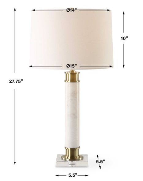 Uttermost® Plinth White Marble Table Lamp-2