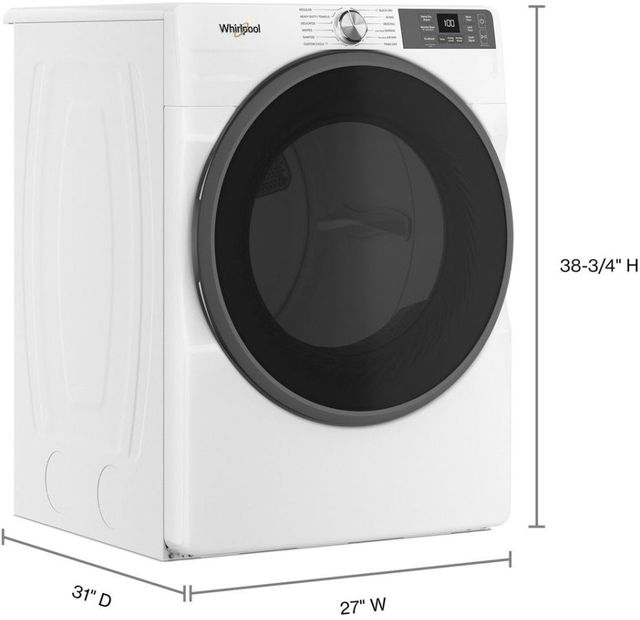 Whirlpool® 7.4 Cu. Ft. White Front Load Gas Dryer-2