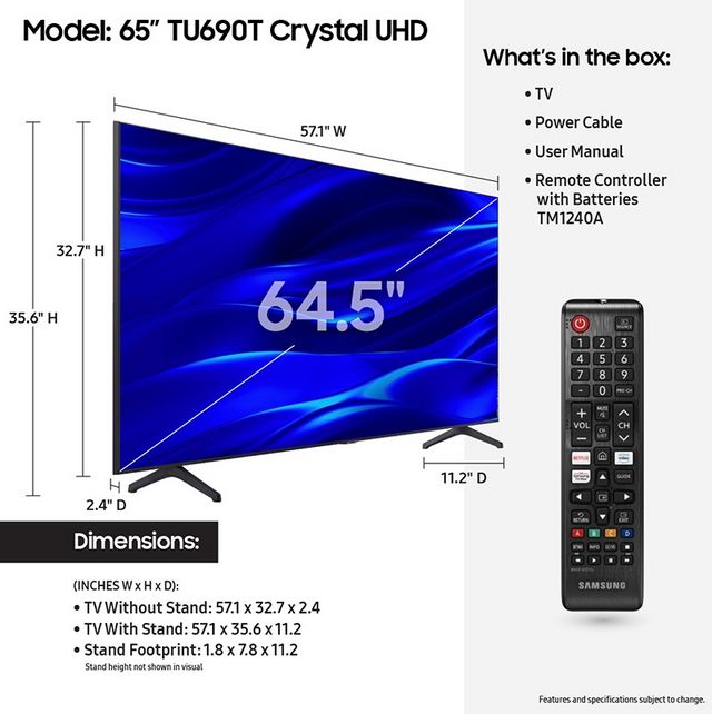 Samsung TU690T 65" 4K Ultra HD LED Smart TV-4