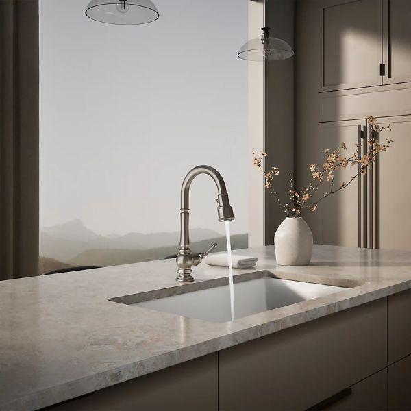 KOHLER® Artifacts® Vibrant Stainless 16" Kitchen Sink Faucet with 3-Function Sprayhead-2