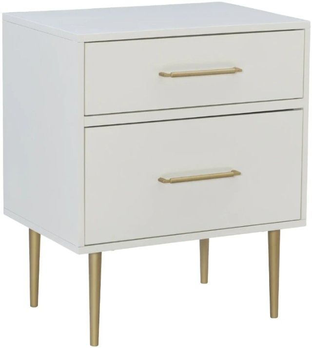 Linon Gwyneth White Nightstand-0