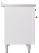 Ilve® Nostalgie II Noblesse 48'' White Pro Style Induction Range with Brass Trim-2