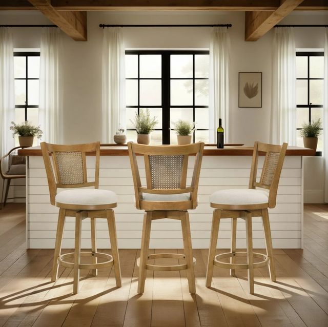 Armen Living Isla 4-Piece Dune/Putty Brown Barstool Set-2