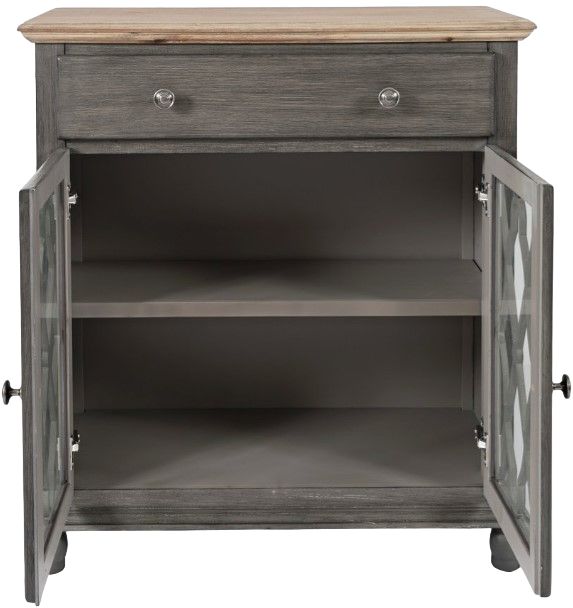 Jofran Inc. Aurora Hills Bisque/Brushed Gray 2-Door Accent Chest-2