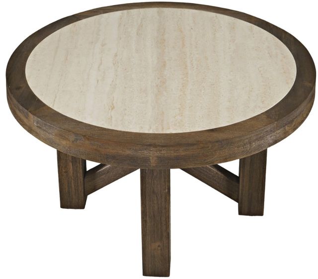 Jofran Inc. Sierrafina Beige 40" Round Coffee Table with Cortado Base-1