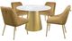 Coaster® Ambrose White Dining Table with Brushed Gold Base-1
