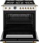 Bertazzoni Heritage Series 36" Fingerprint Resistant Stainless Steel Pro Style Gas Range with Gold Accents-1