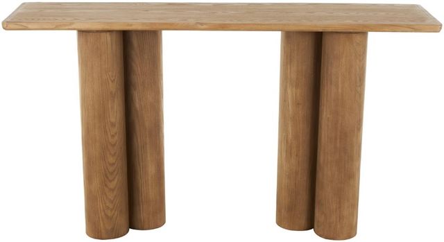 Deco Marche Brown Console Table with Pillar Legs-1