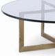 Century® Windsor Smith Small Glass Top Nest Cocktail Table with Matte Brass Base-1