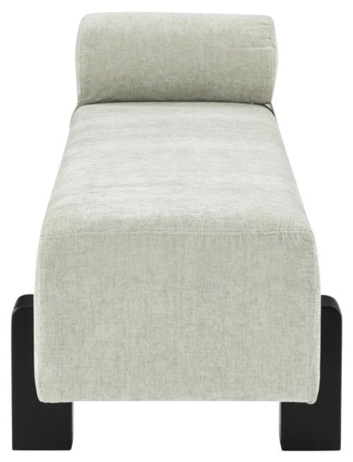 Meridian Furniture Edison Mint/Black Chenille Fabric Bench-2
