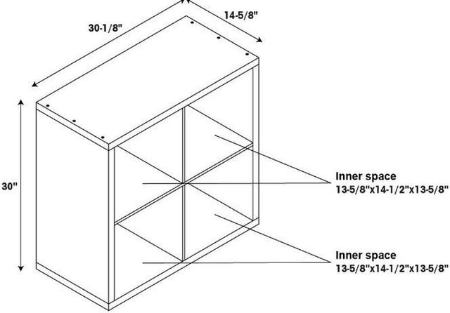 Linon Cody Gray 4-Cube Storage Cabinet-2