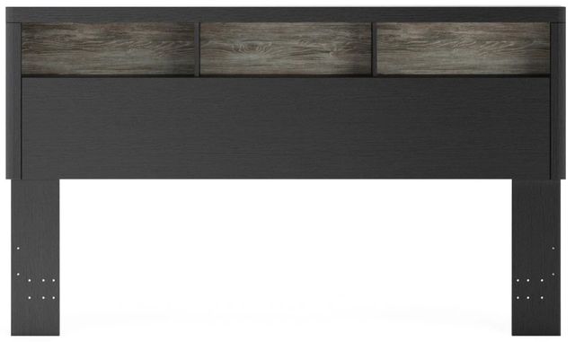 Signature Design by Ashley® Broachmyn Black/Gray King Lighted Bookcase Headboard-1