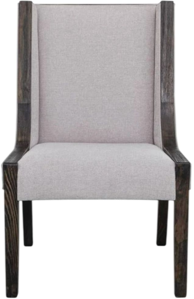 International Furniture Direct Balam Ivory-Stained Dark Side Chair-2