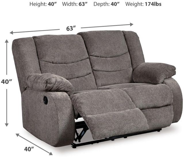 Signature Design by Ashley® Tulen Gray Reclining Loveseat-2