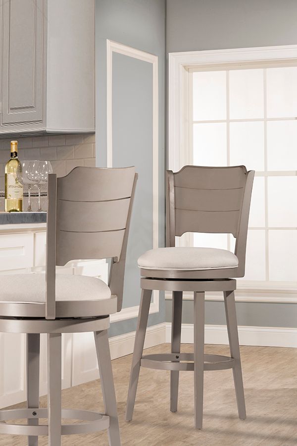HH2 Home Clarion Distressed Gray Swivel Bar Stool-3