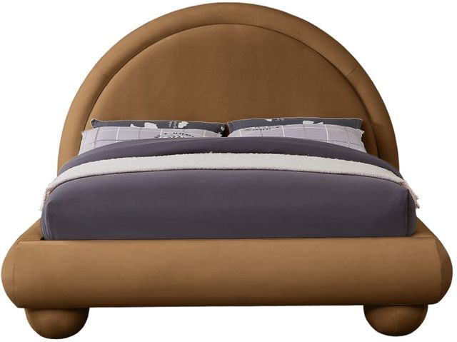 Meridian Furniture Madrid Saddle Velvet King Upholstered Panel Bed-1