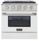 Kucht Professional KDF Series 30" Stainless Steel Pro Style Dual Fuel Range with White Door-1