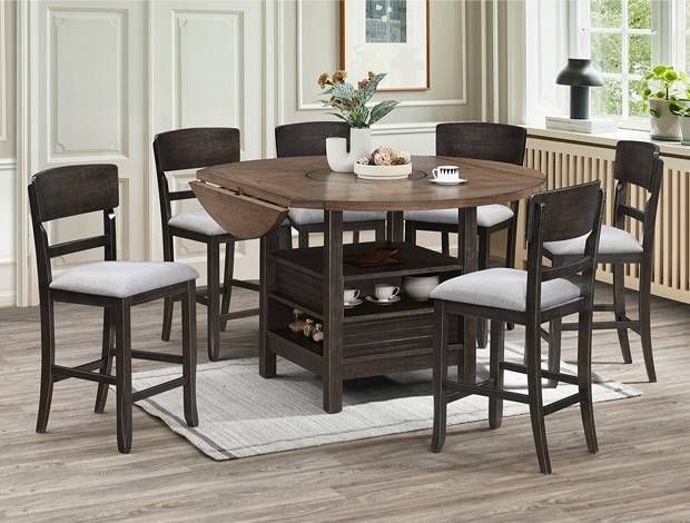 Crown Mark Oakly Dark Brown Counter Height Dining Table-1
