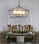 A & B Home Black Rectangle Iron and Glass Chandelier-4
