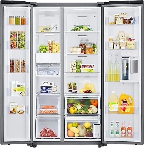 Samsung Bespoke 22.6 Cu. Ft.  White Glass Counter Depth Side-by-Side Refrigerator-1
