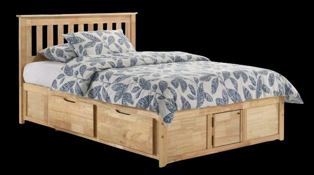 Night & Day Furniture™ Spices Bedroom Natural Queen Drawer Pedestal Bed-0