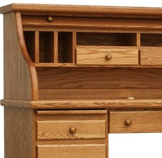 Wolfcraft Furniture Classic Brown 54'' Office Desk with Roll Top-2