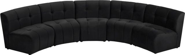 Meridian Furniture Limitless 5-Piece Black Velvet Modular Sectional-3