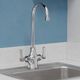 Elkay Chrome Single Hole Concealed Deck Faucet with 5" Gooseneck Spout and 2" Lever Handles-1