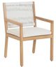 Moe's Home Collection Luce Natural Teak Outdoor Dining Chair with White Cushions-0
