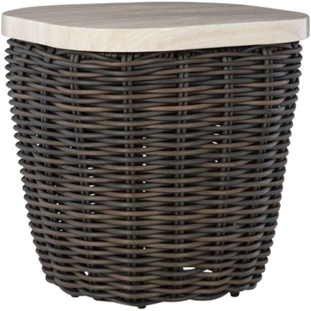 Signature Design by Ashley® Kimora Beige/Dark Brown Wicker Outdoor End Table-0