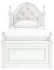 Signature Design by Ashley® Kozlani White Twin Upholstered Panel Storage Bed-1