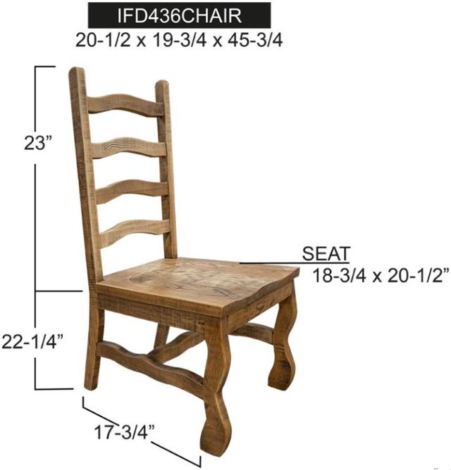 International Furniture Direct Marquez Brown Dining Side Chair-2