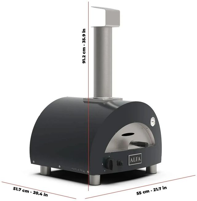 Alfa Moderno 22" Slate Grey Pizza Oven -1