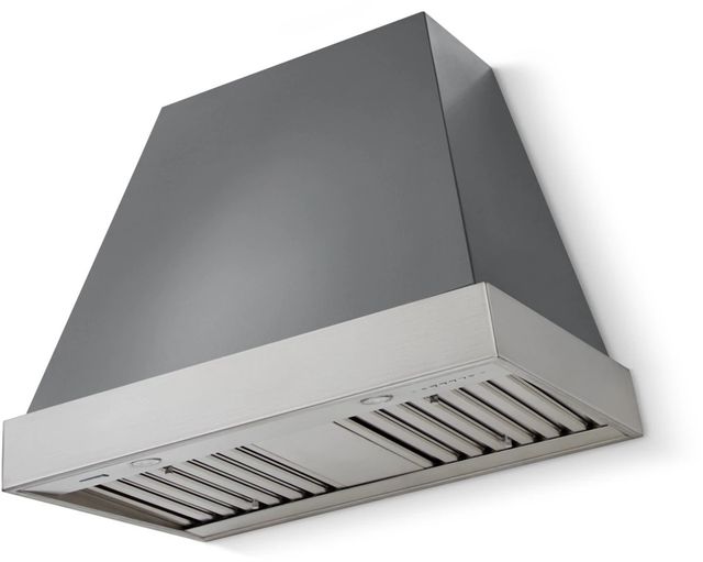 La Cornue CornuFé Euclid 36" Graphite Wall Mounted Range Hood with Satin Chrome Trim-0