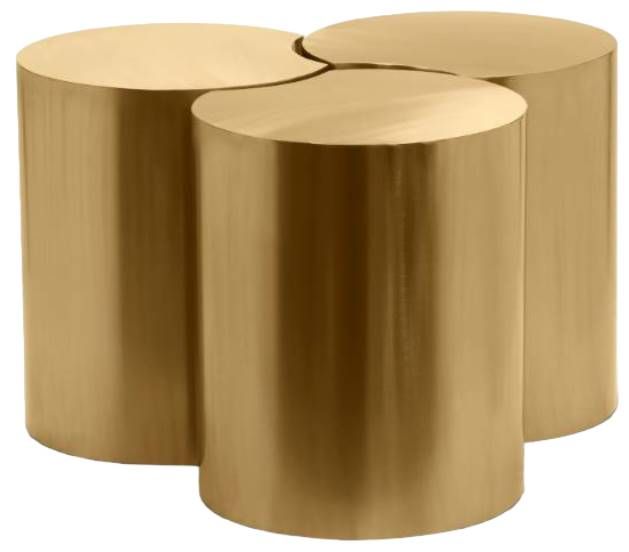 Meridian Furniture Dimple 3-Piece Gold 20" Modular Nesting Table Set-0