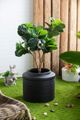 A & B Home Black Ridged Cement Planter-4