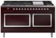 Ilve® Nostalgie II Noblesse 60'' Burgundy Pro Style Dual Fuel Range with Chrome Trim-0