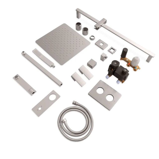 ZLINE Bliss Brushed Nickel Shower System with 12" Oversized Shower Head-3