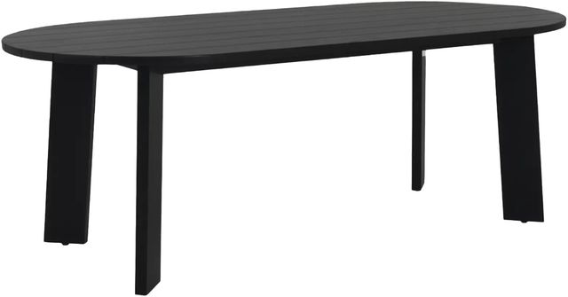 Moe's Home Collection Delta Black Teak Outdoor Oval Dining Table -0