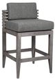 Armen Living Vivid Light Gray Olefin/Wooden Outdoor Counter Stool-0