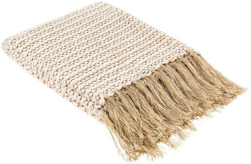 Surya Lanie Ivory 50"x60" Throw Blanket-1