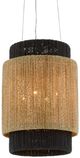 Currey & Company Viewforth Natural/Satin Black Chandelier-0