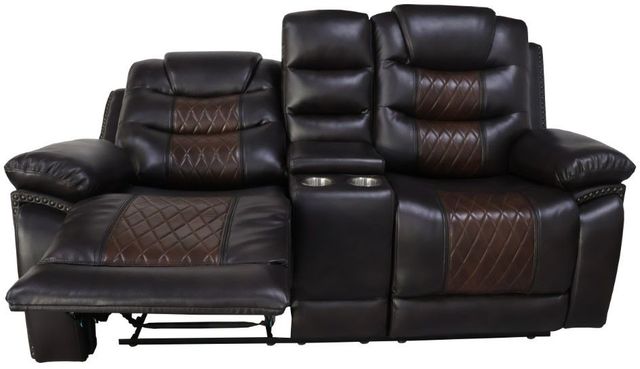New Classic® Home Furnishings Nikko Brown Dual Manual Reclining Console Loveseat-3