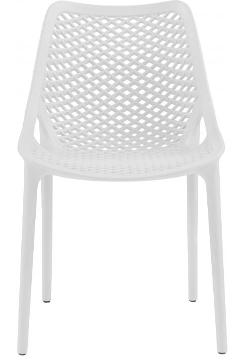 Meridian Furniture Mykonos White Plastic Outdoor Patio Dining Side Chair-2