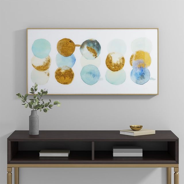 Olliix by Urban Habitat Crowned Motions Multi Crystal Glass Coat with Foil Framed Wall Art-4