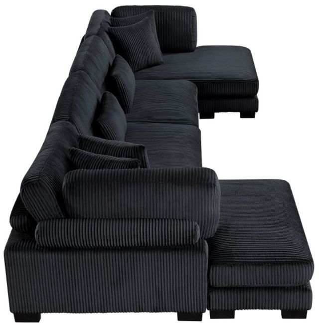 Homelegance® Traverse 4-Piece Black U-Shape Sectional with Reversible Chaise-2