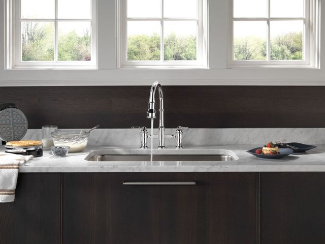 Delta Broderick® Chrome Two Handle Kitchen Faucet-2
